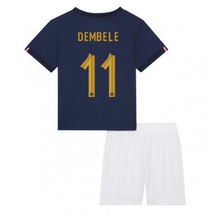Ranska Ousmane Dembele 11 Lasten Koti Mm-Kisat 2022 - Jalkapallo Pelipaidat (S/S) Ranska Ousmane Dembele 11 Lasten Koti Mm-Kisat 2022 - Jalkapallo Pelipaidat (S/S)